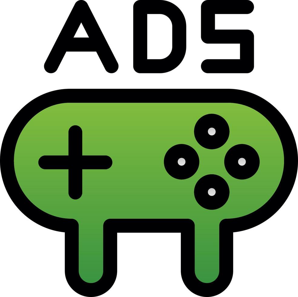 Game Ads Line Vector Icon Design