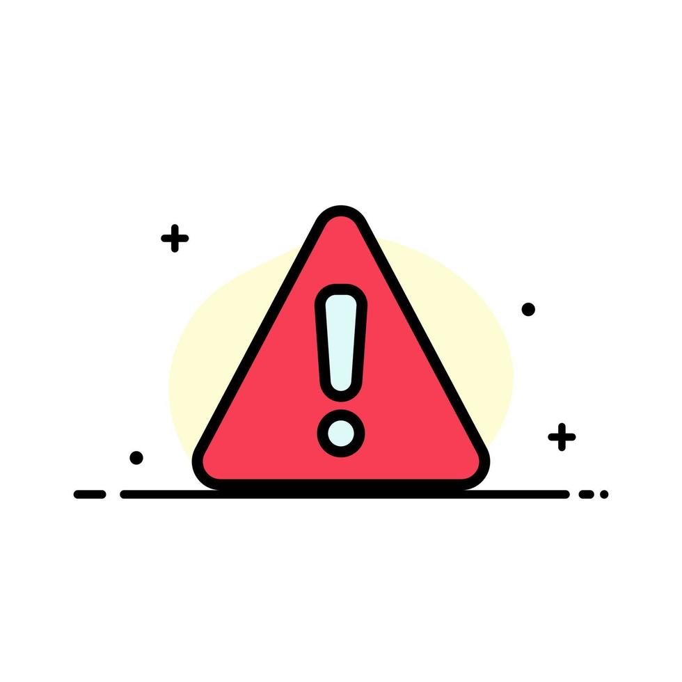 Alert Danger Warning Sign  Business Flat Line Filled Icon Vector Banner Template