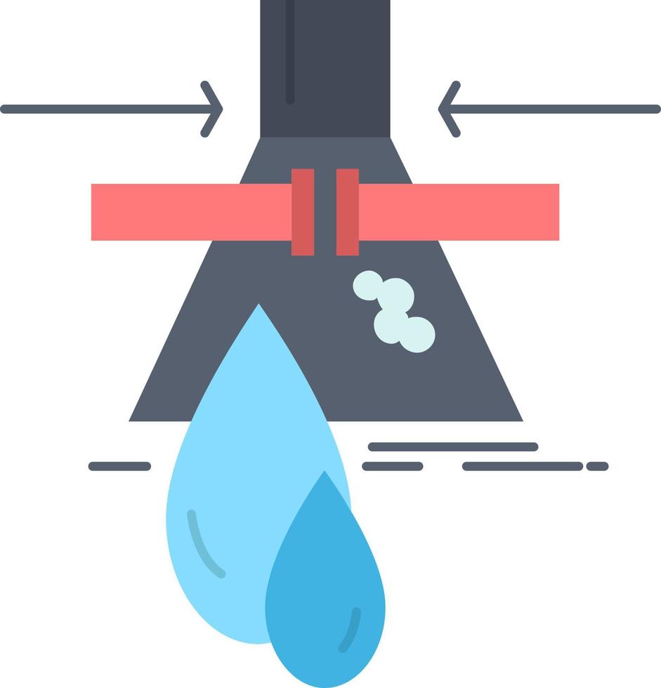 Chemical Leak Detection Factory pollution Flat Color Icon Vector