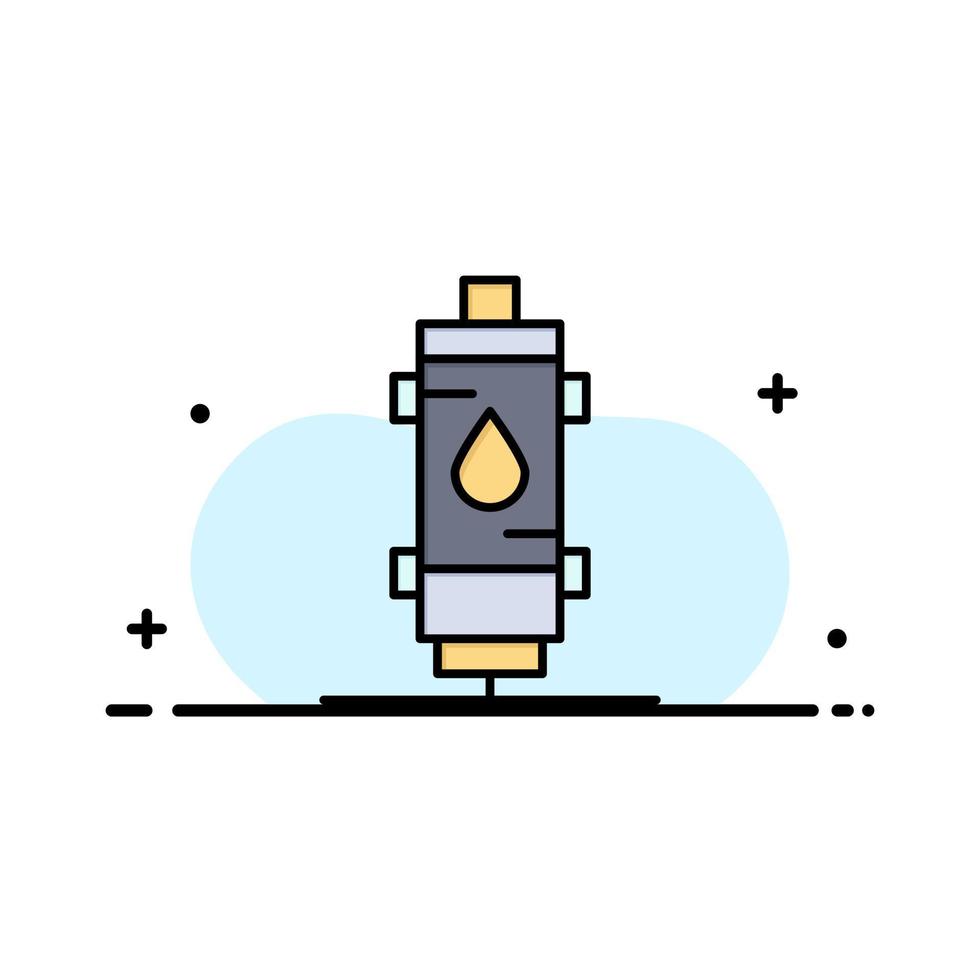 calentador agua calor gas caliente géiser negocio línea plana lleno icono vector banner plantilla