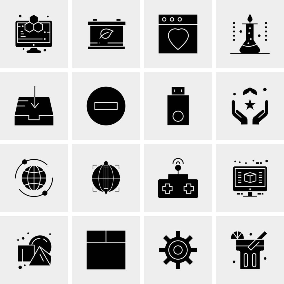 16 iconos de negocios universales vector ilustración de icono creativo para usar en proyectos relacionados con la web y dispositivos móviles