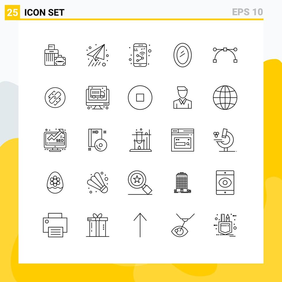 Modern Set of 25 Lines Pictograph of anchor household device home appliances Editable Vector Design Elements