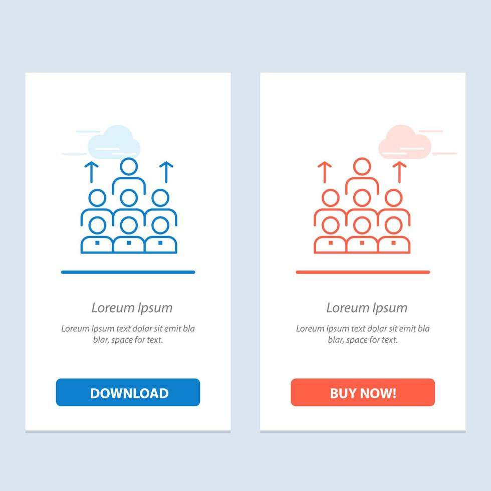 Workforce Business Human Leadership Management Organization Resources Teamwork  Blue and Red Download and Buy Now web Widget Card Template vector