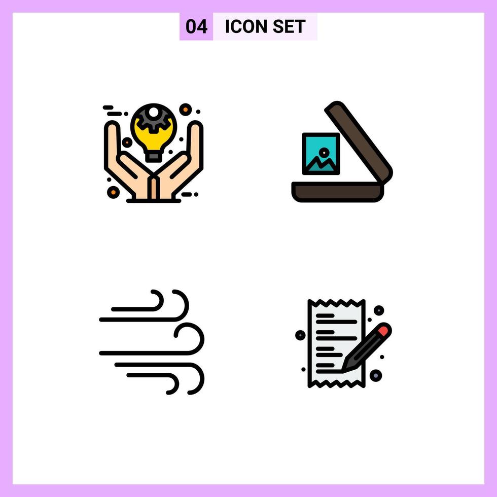 Set of 4 Modern UI Icons Symbols Signs for business weather product gallery ecommerce Editable Vector Design Elements