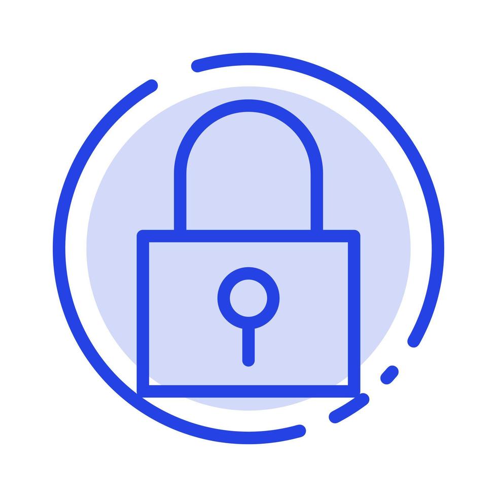 Lock Password Password Lock Secure Password Blue Dotted Line Line Icon vector