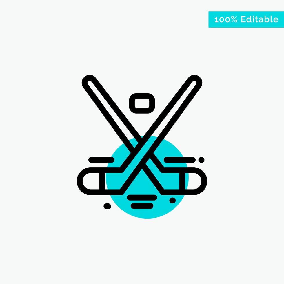 Canada Game Hockey Ice Olympics turquoise highlight circle point Vector icon