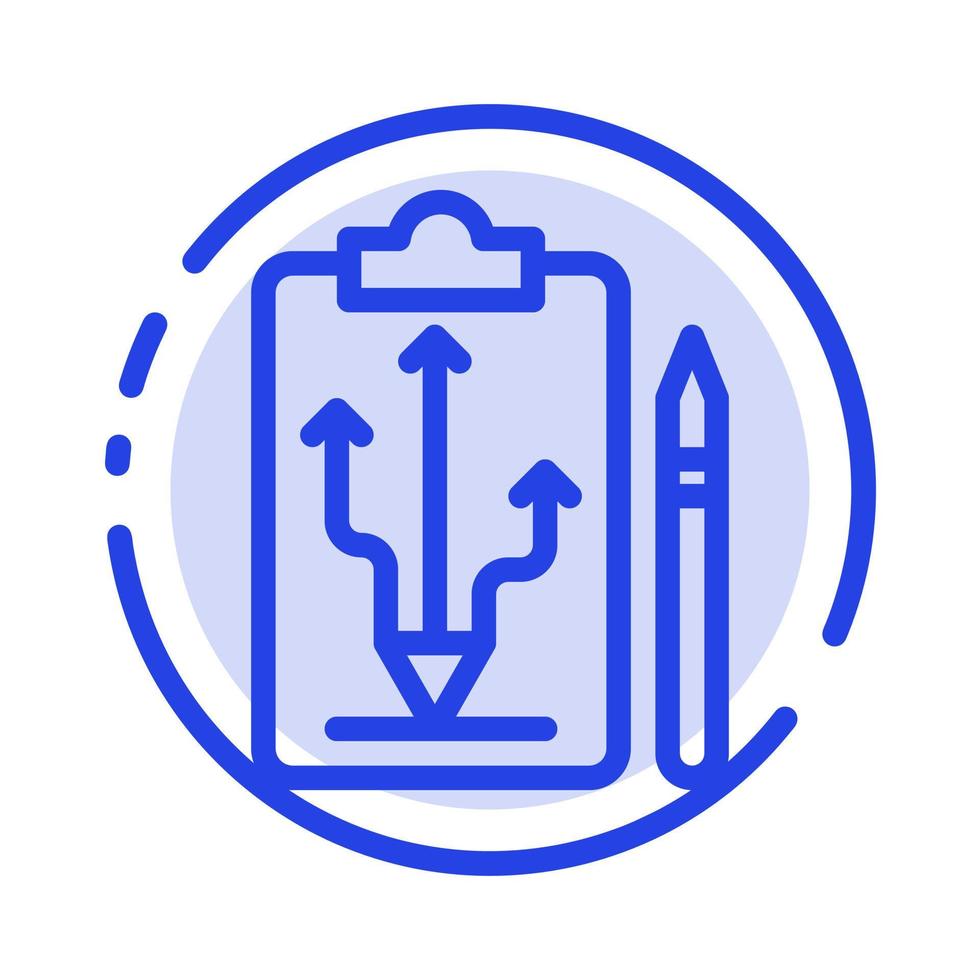 Head Plan Strategy Tactics Think Blue Dotted Line Line Icon vector