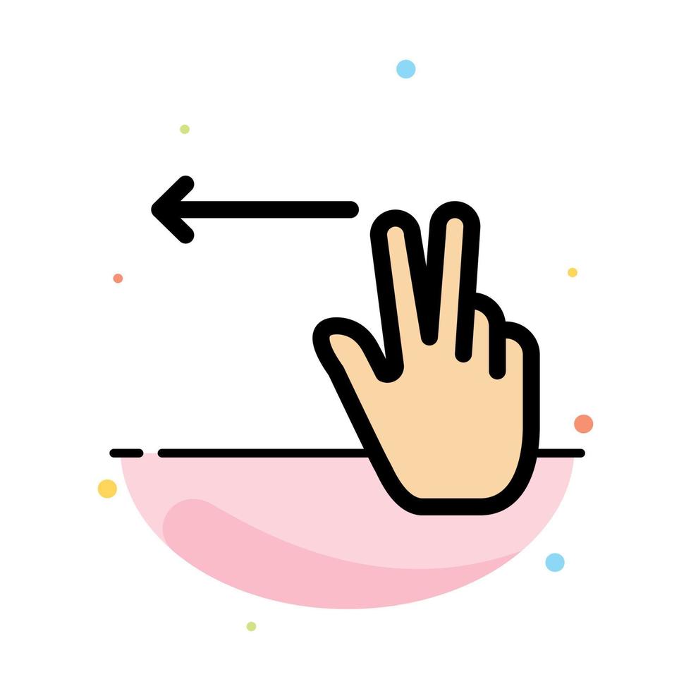 Fingers Gesture Left Abstract Flat Color Icon Template vector