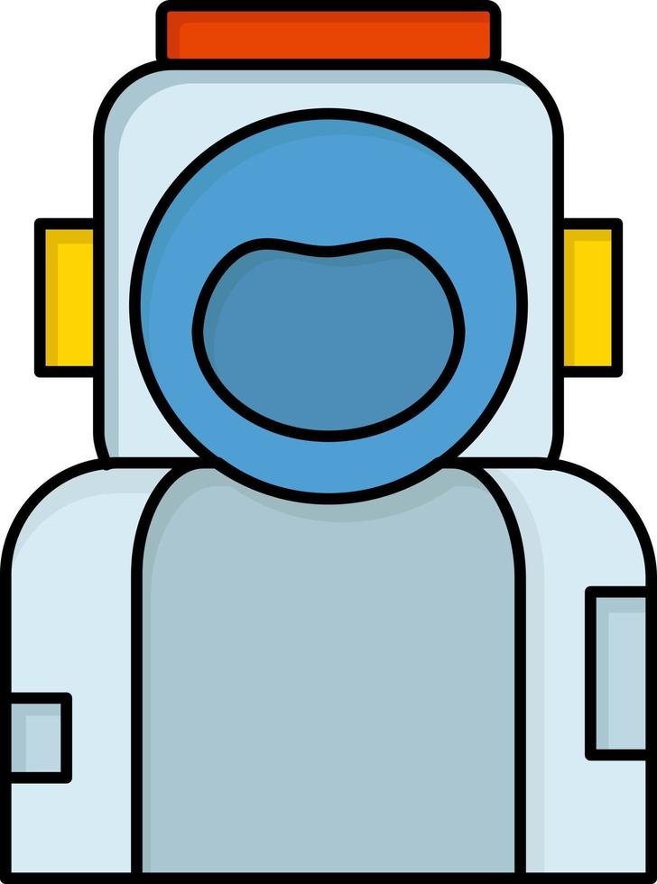 astronauta espacio astronauta casco traje color plano icono vector