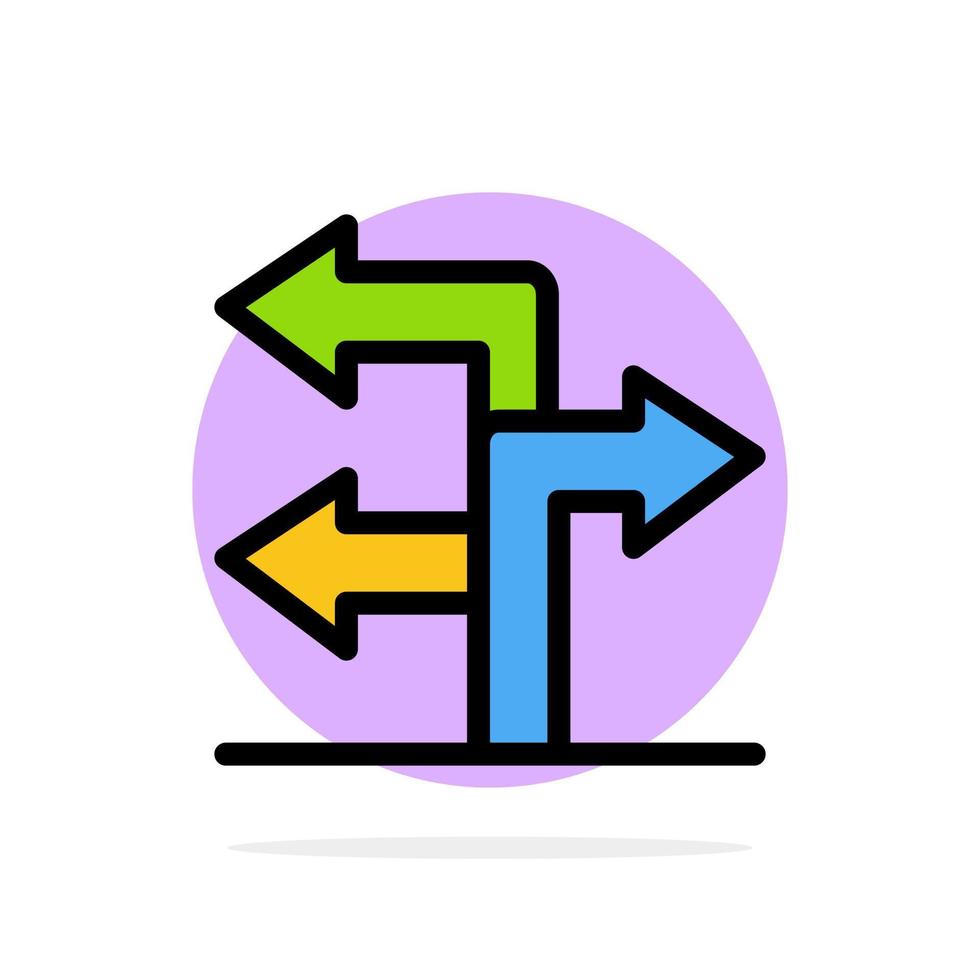 Arrow Direction Navigation Abstract Circle Background Flat color Icon vector