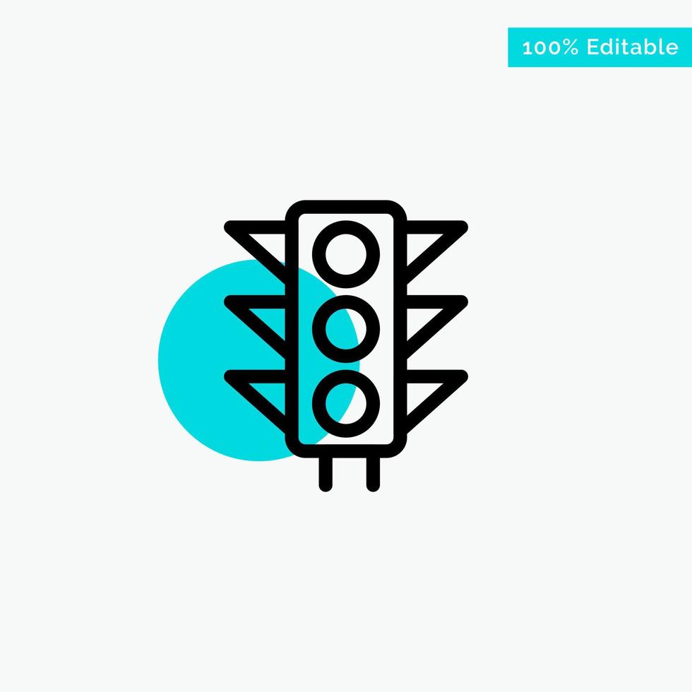 Traffic Sign Light Road turquoise highlight circle point Vector icon