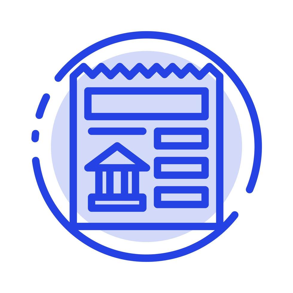 Basic Document Ui Bank Blue Dotted Line Line Icon vector