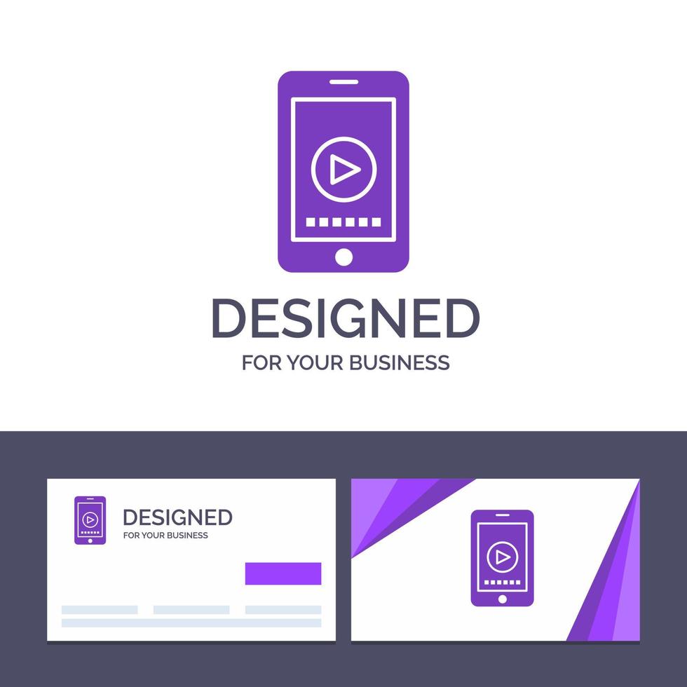 Creative Business Card and Logo template Phone Cell Play Video Vector Illustration