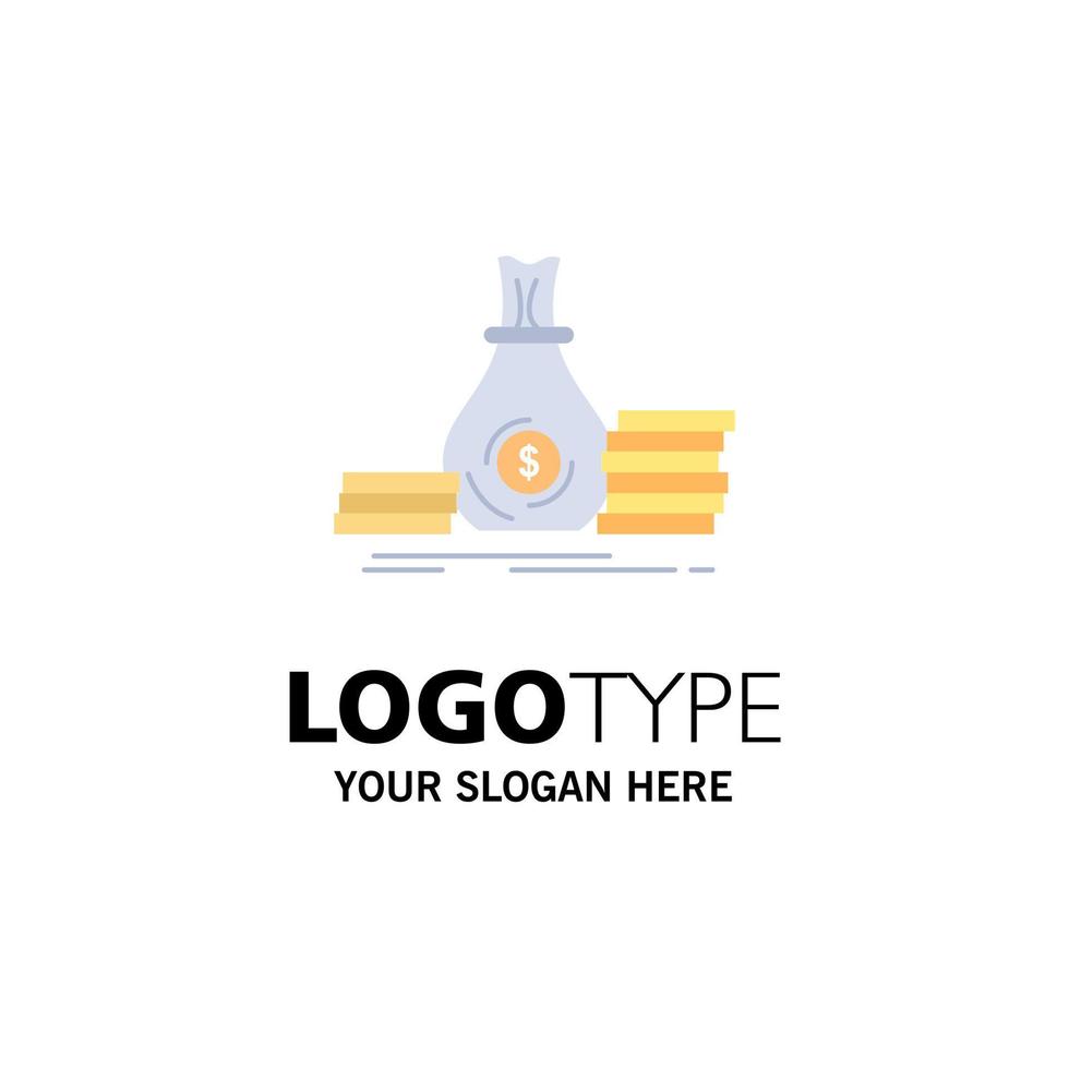 Accumulation bag investment loan money Flat Color Icon Vector