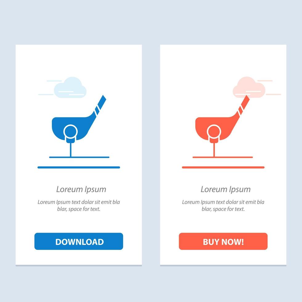 Aim Ball Club Golf Shot  Blue and Red Download and Buy Now web Widget Card Template vector