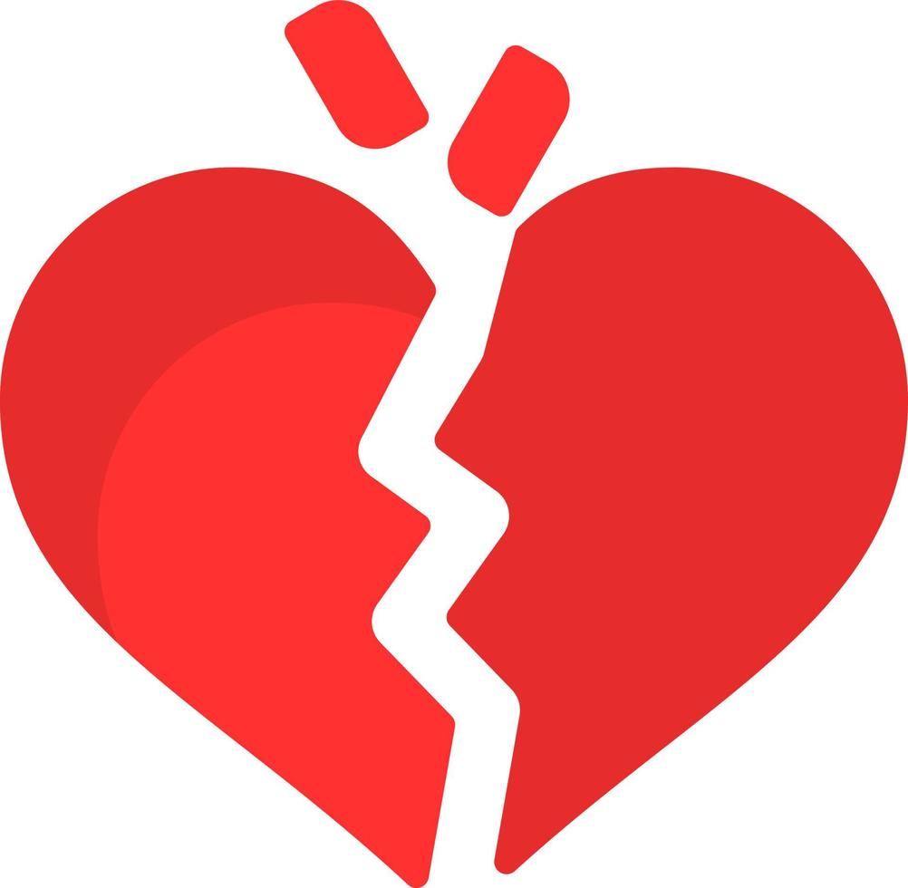 Broken Heart Vector Icon Design