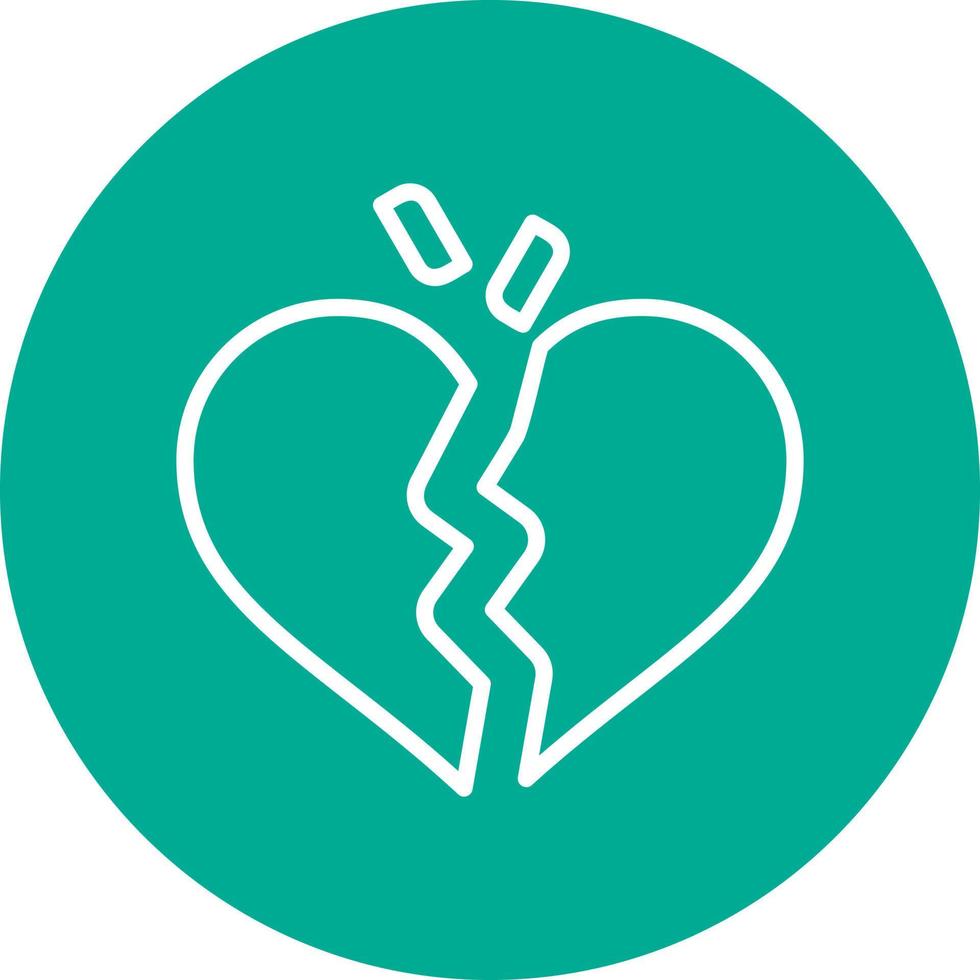 Broken Heart Vector Icon Design