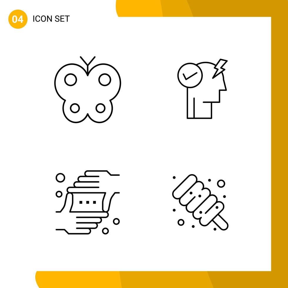 4 conjunto de iconos estilo de línea paquete de iconos símbolos de esquema aislados en fondo blanco para el diseño de sitios web receptivos vector