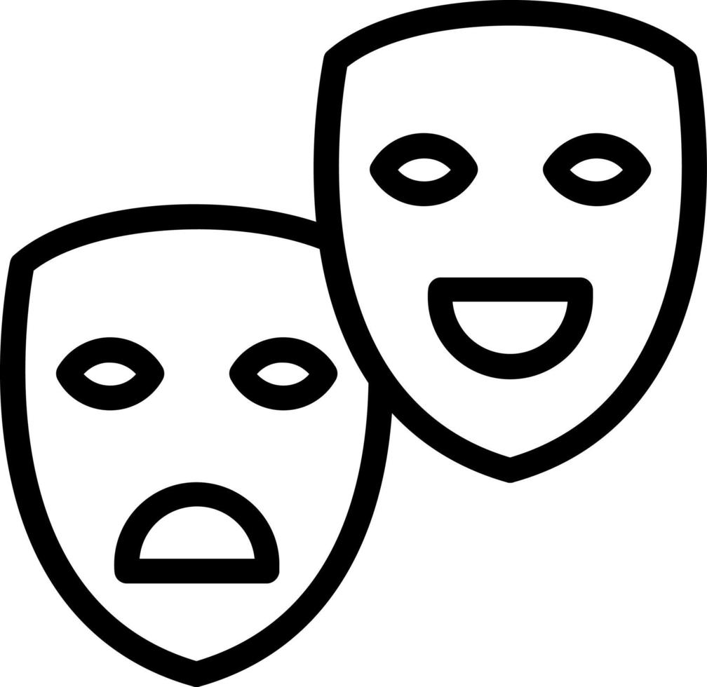 Theater Masks Vector Icon Design