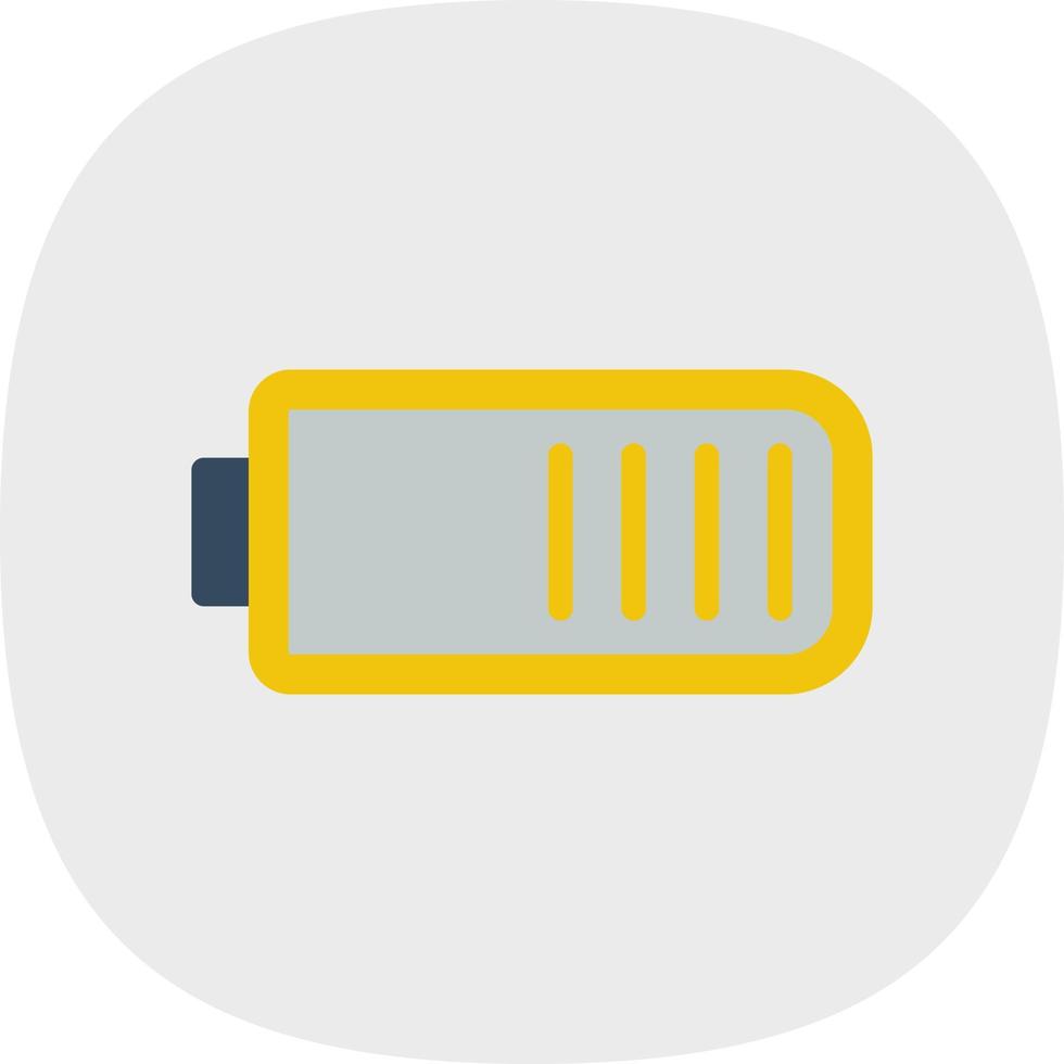 Battery Half Vector Icon Design