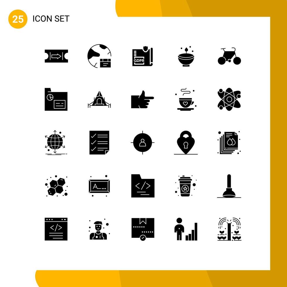 25 Universal Solid Glyphs Set for Web and Mobile Applications festival deepavali document deepam protection Editable Vector Design Elements