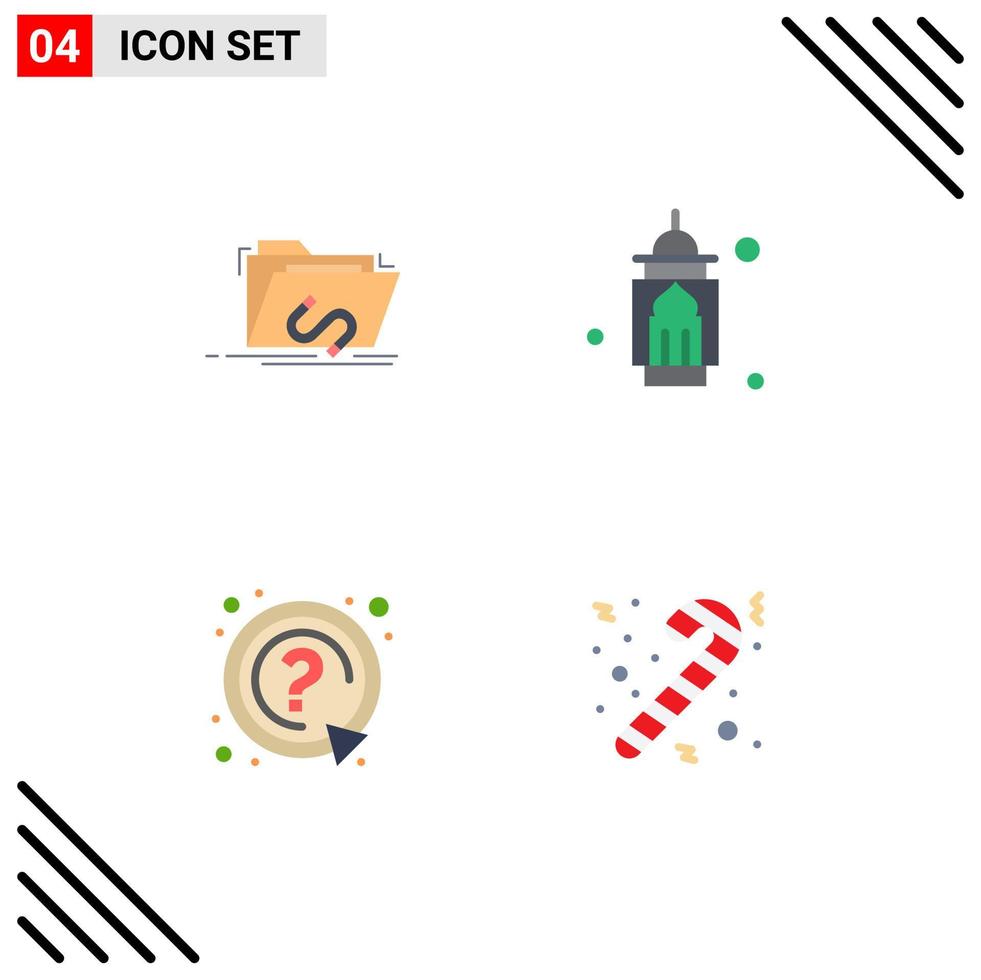 4 concepto de icono plano para sitios web móviles y aplicaciones backdoor orar internet masjid marcar elementos de diseño vectorial editables vector