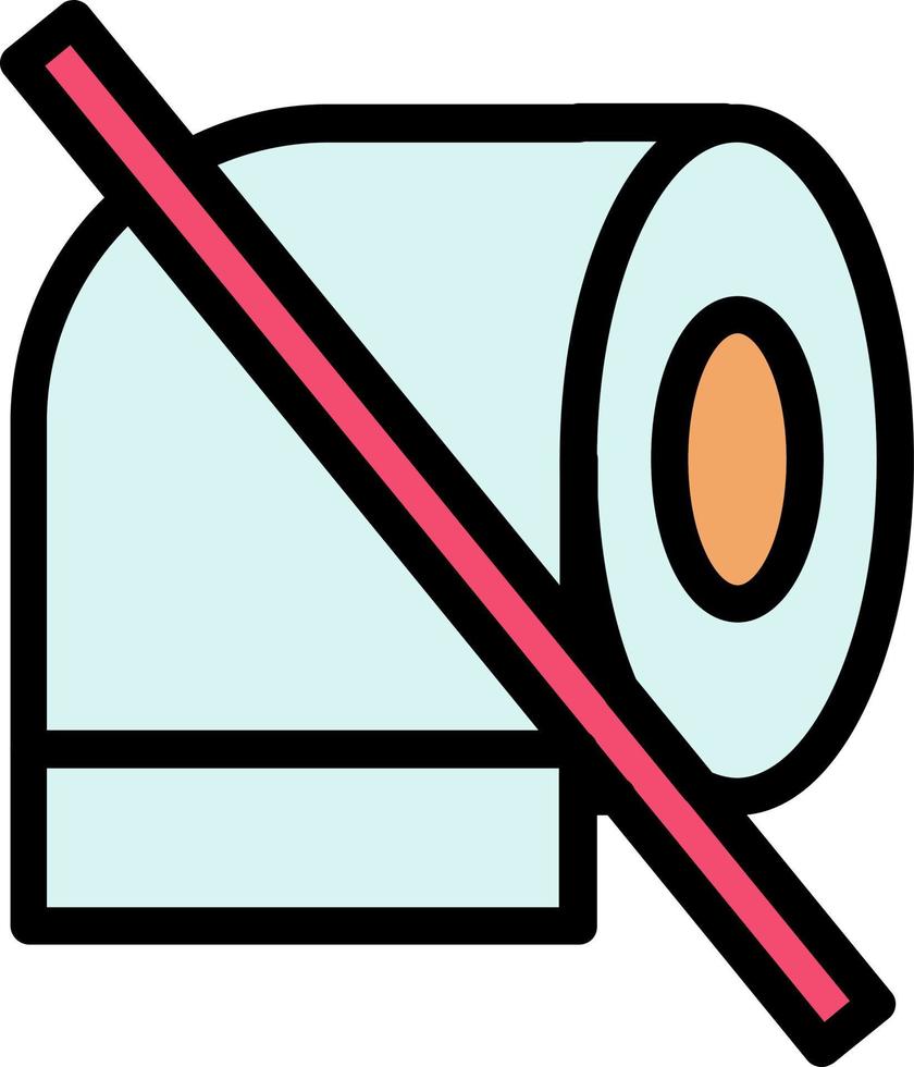 Toilet Paper Slash Vector Icon Design