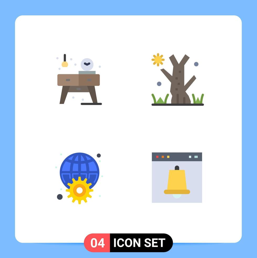 4 Universal Flat Icons Set for Web and Mobile Applications home internet watch tree web Editable Vector Design Elements
