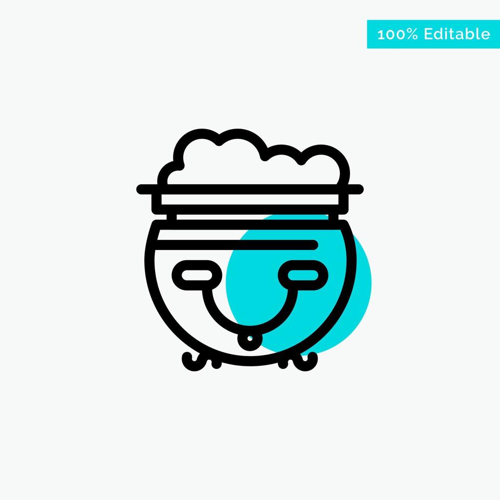 Food Pot Eat American turquoise highlight circle point Vector icon