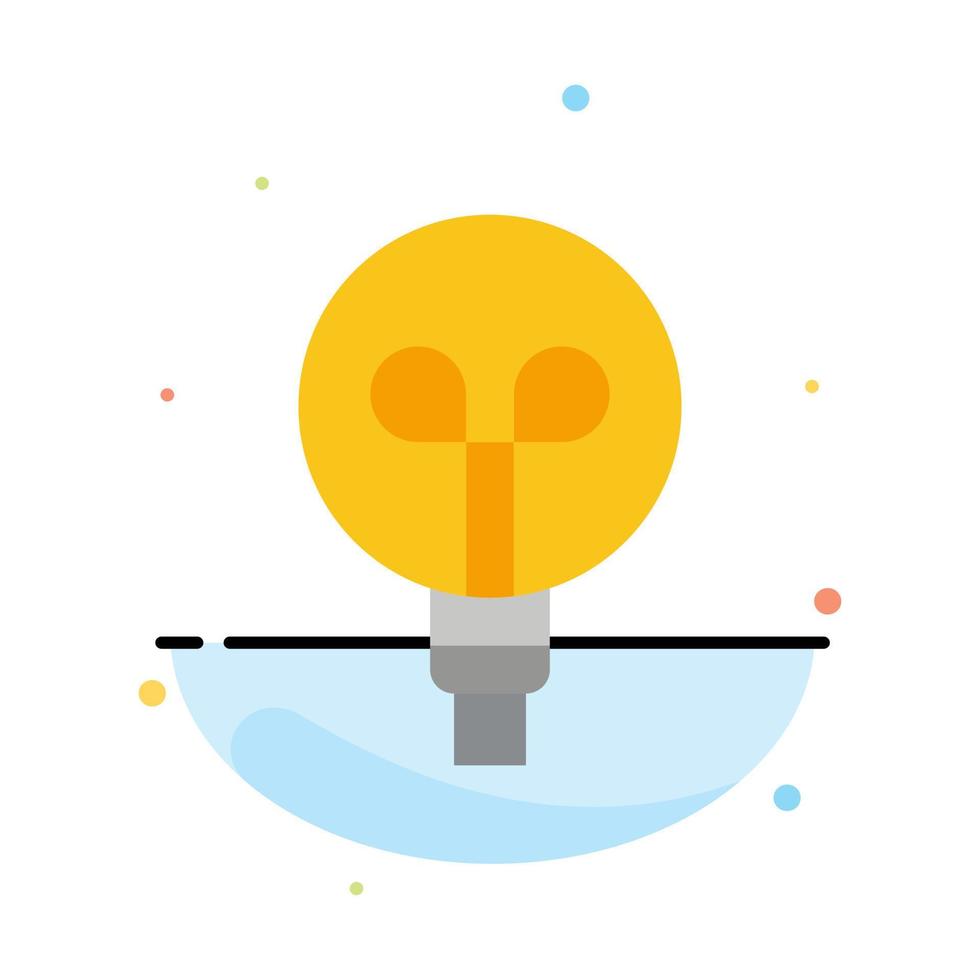 Bulb Light Design Abstract Flat Color Icon Template vector