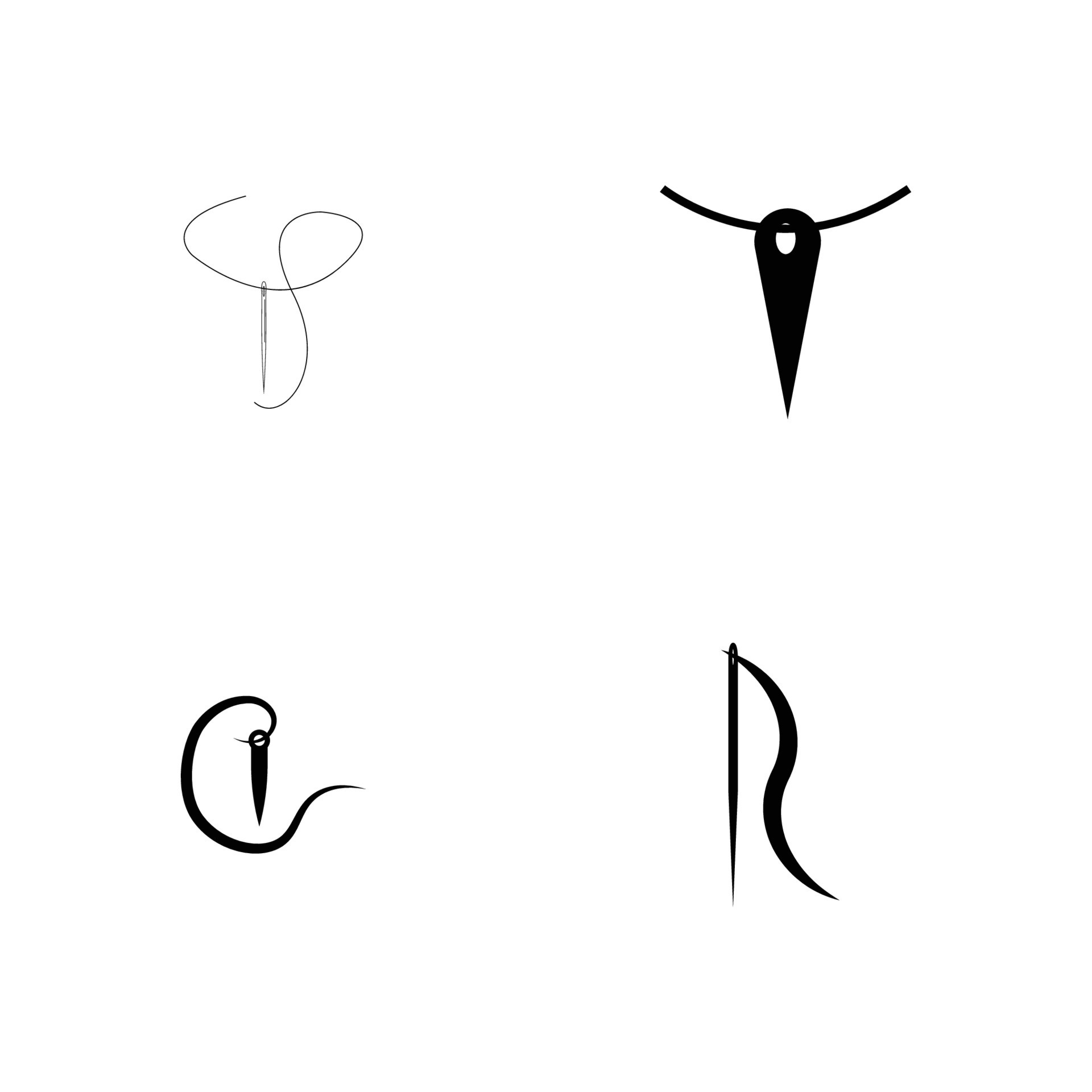 sewing needle logo 15349350 Vector Art at Vecteezy