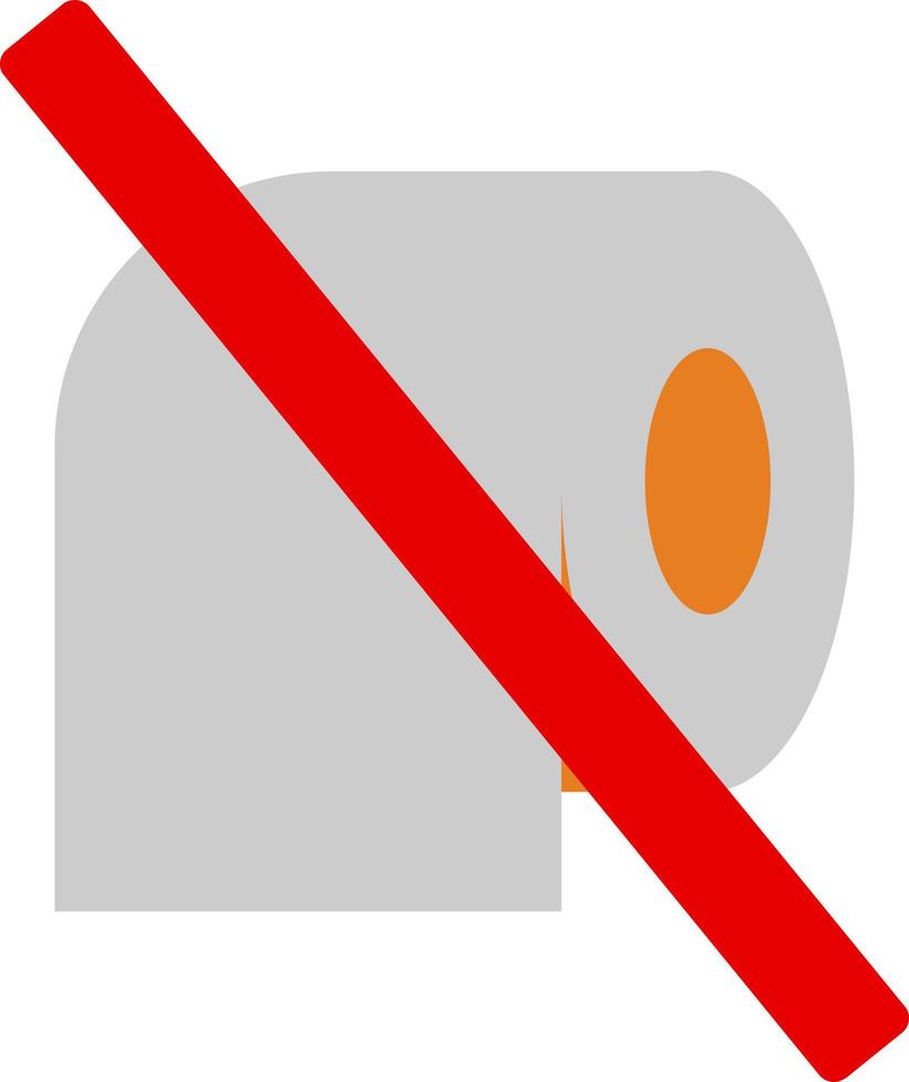 Toilet Paper Slash Vector Icon Design