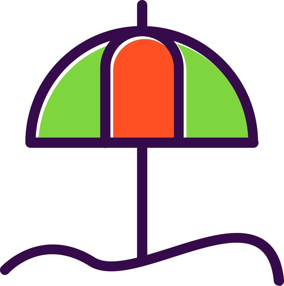 Umbrella Beach Vector Icon Design