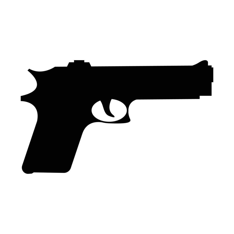 powerful pistol, gun, handgun, vector