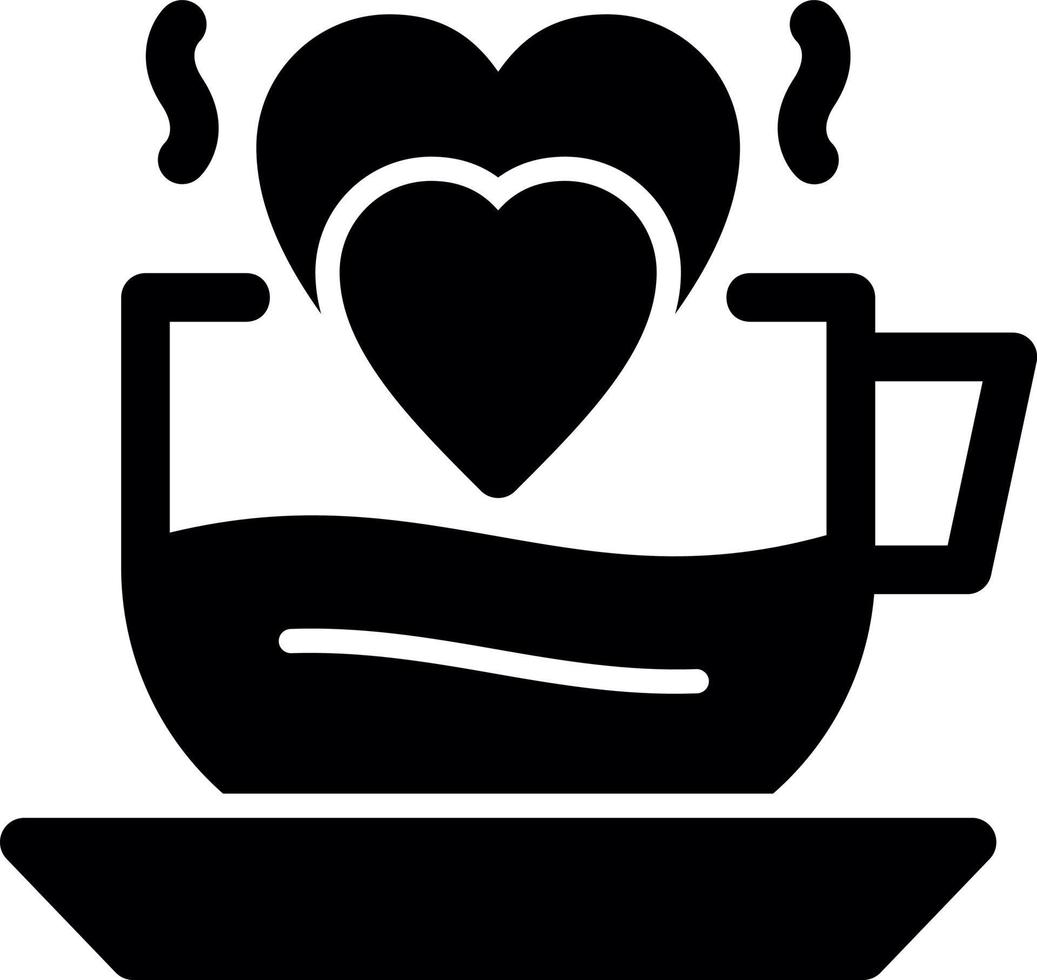 Heart Coffee Vector Icon Design