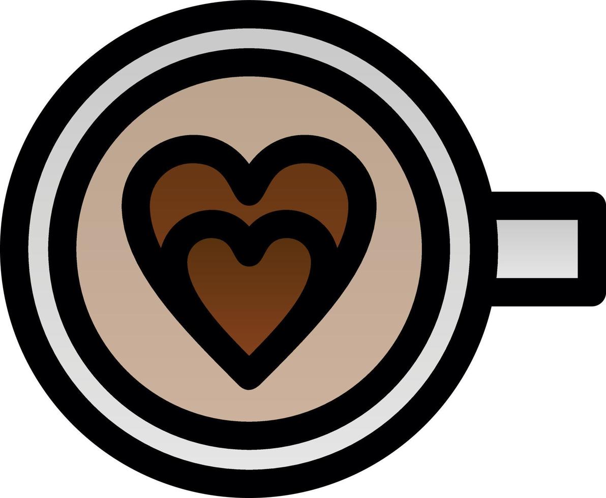 Coffee Heart Vector Icon Design