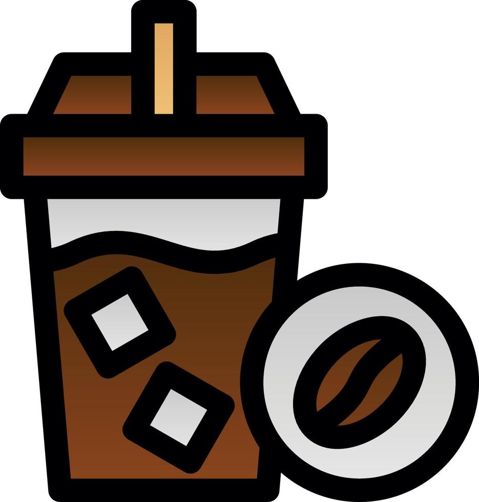 Cold Coffee Vector Icon Design