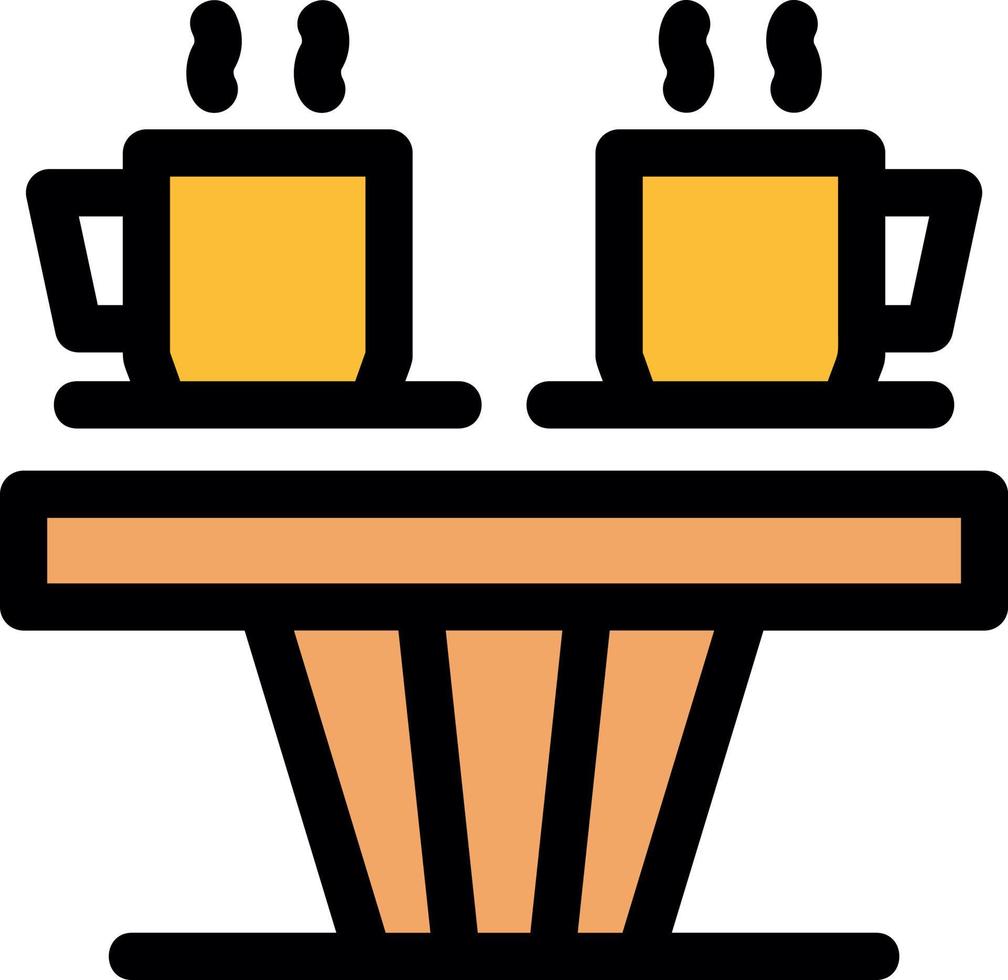 diseño de icono de vector de mesa de café