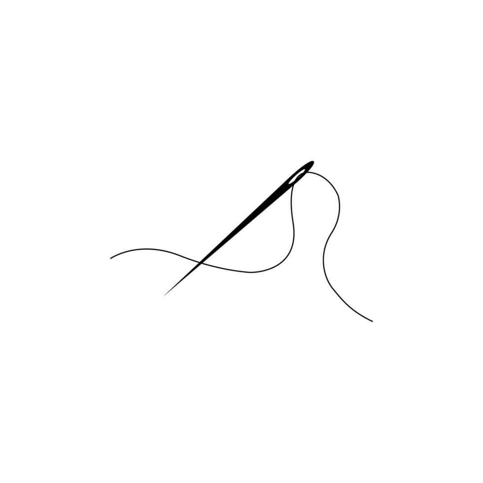 sewing needle logo vector