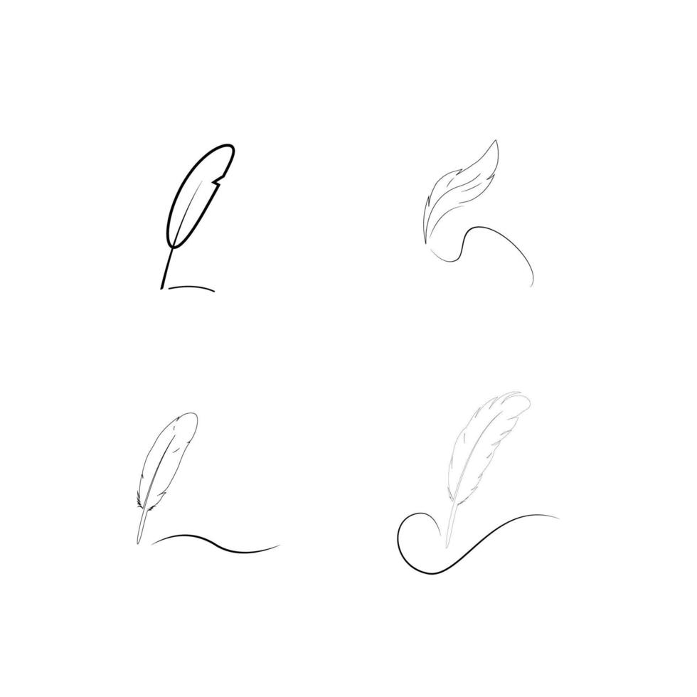 feather quill pen logo vector