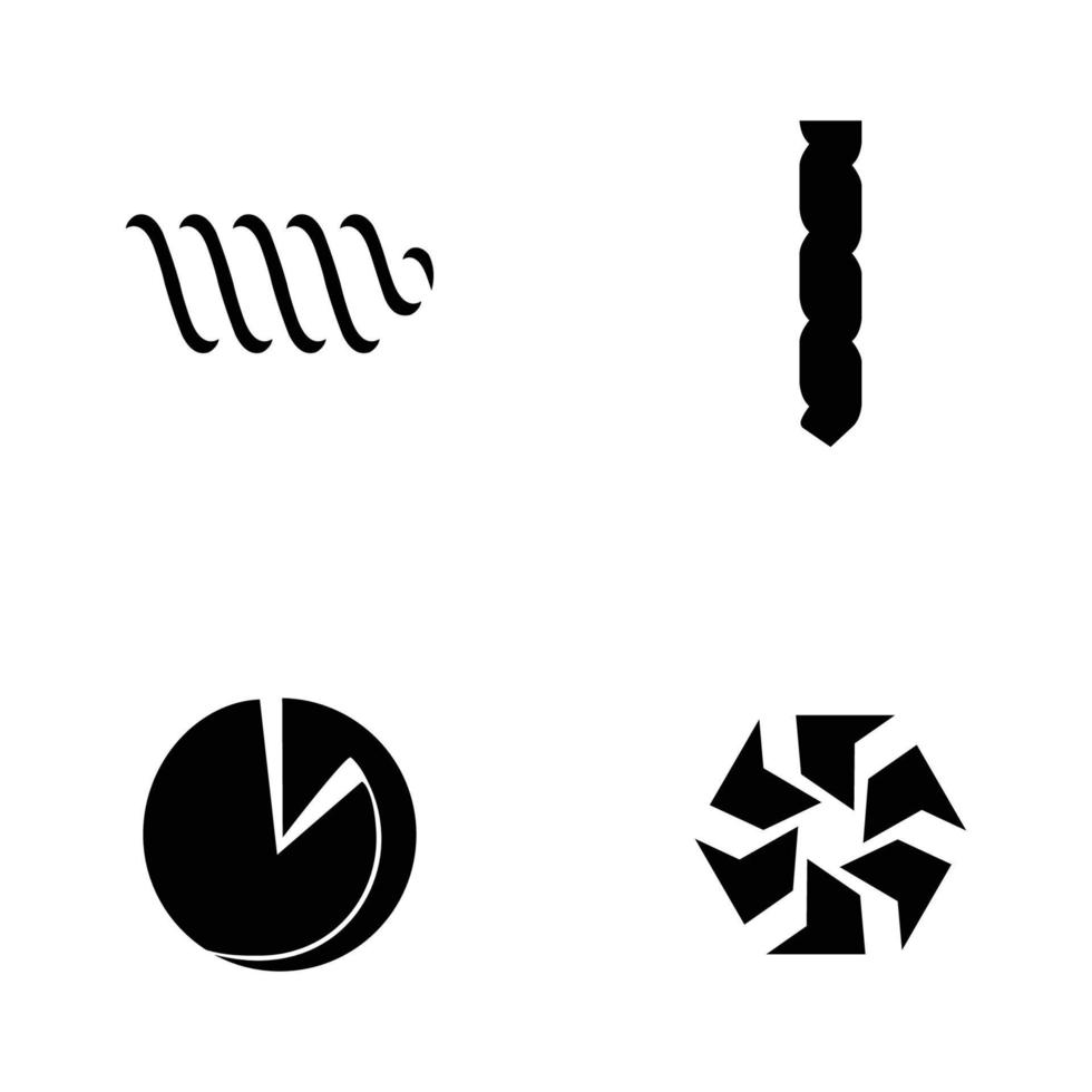 logotipo de taladro negro vector