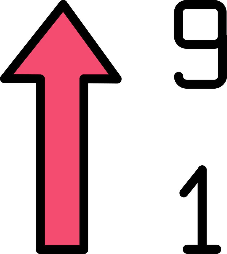 Sort Numeric Up Alt Vector Icon Design