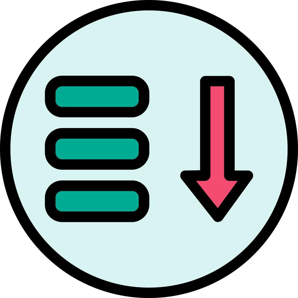 Sort Amount Down Vector Icon Design