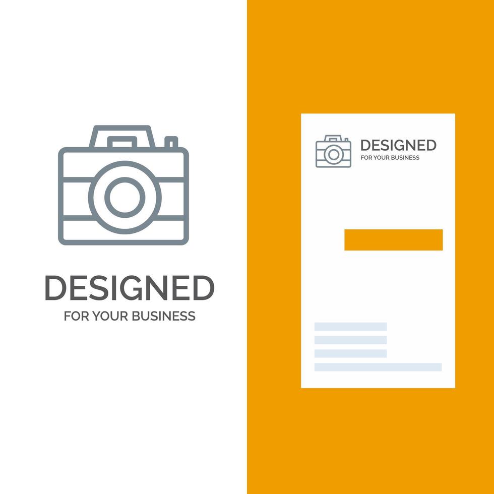 Camera Computer Digital Technology Grey Logo Design and Business Card Template vector