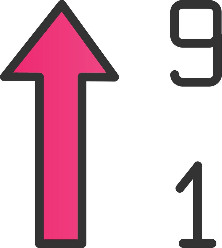 Sort Numeric Up Alt Vector Icon Design