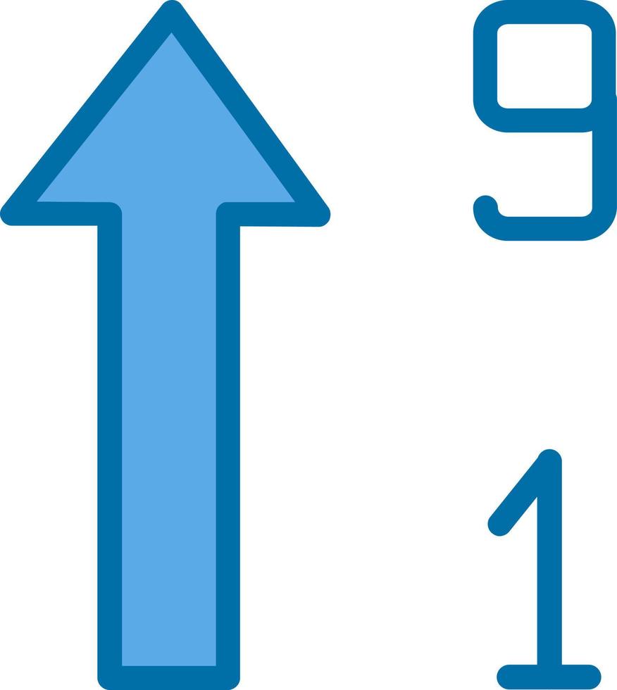 Sort Numeric Up Alt Vector Icon Design