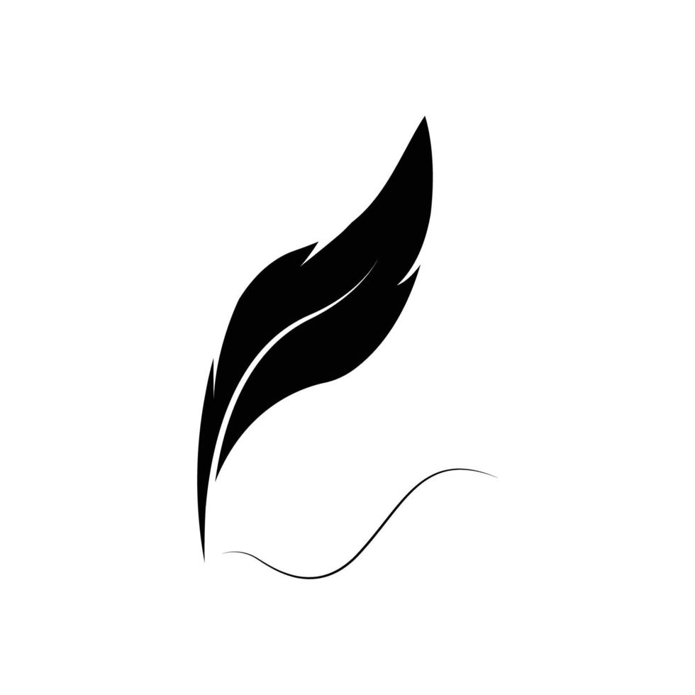 feather quill pen logo vector