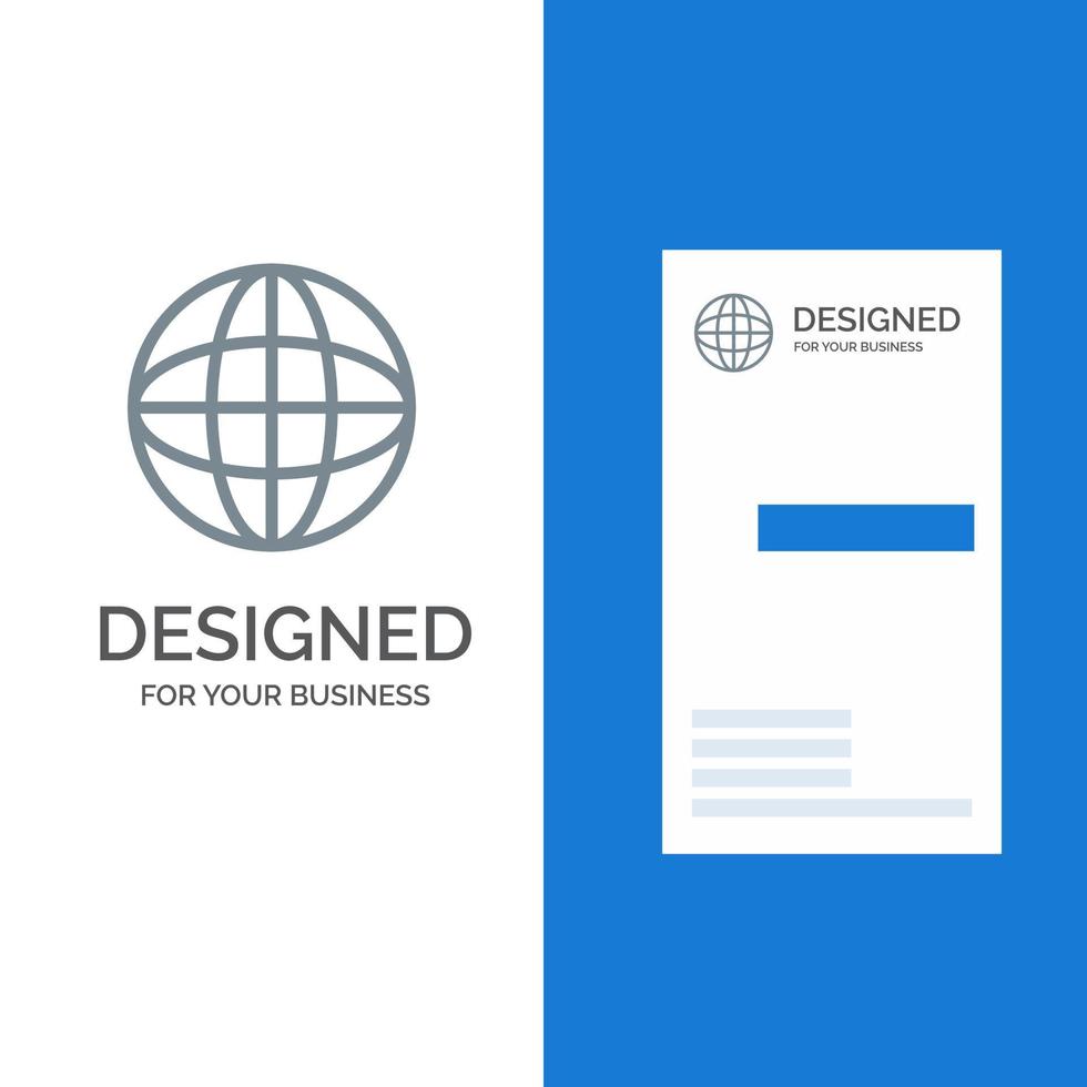 World Globe Internet Education Grey Logo Design and Business Card Template vector