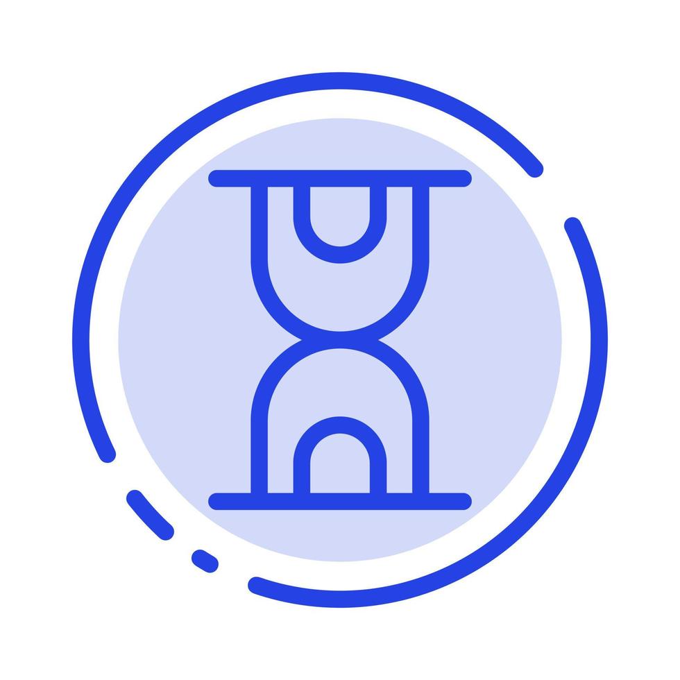 Glass Hour Loading Blue Dotted Line Line Icon vector