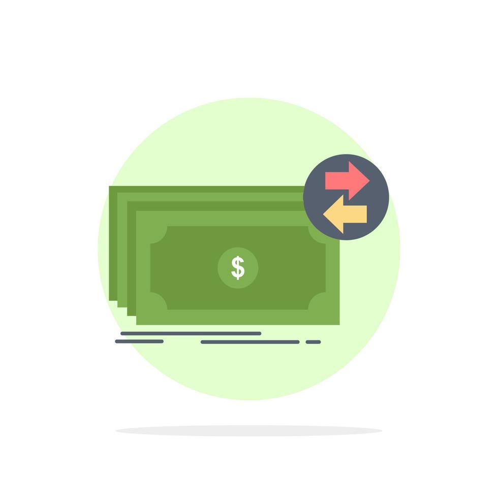 Banknotes cash dollars flow money Flat Color Icon Vector